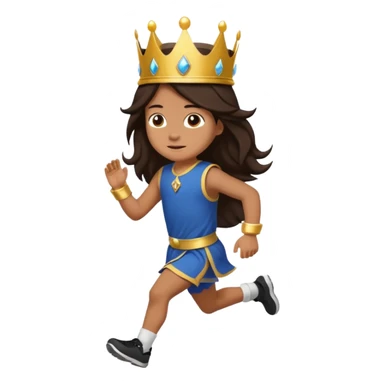 I want a royal child with dark brown long hair running sticker