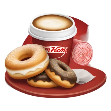 “Tim Hortons store with a red and white color scheme, featuring the classic Tim Hortons logo, a warm and welcoming design that represents a popular coffee and donut shop.” sticker