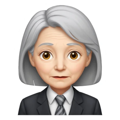 old women in suit with Necktie sticker