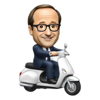 françois hollande sur un scooter sticker