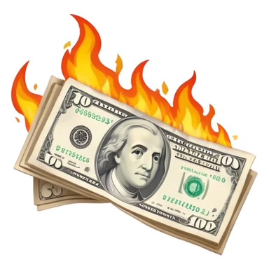 burning banknote sticker