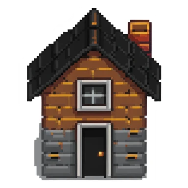tiny simple house building icon, minimal details, small size sticker