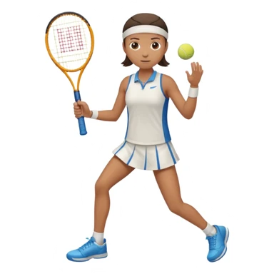 High resolution full body of a tennis player with just a one racket  sticker