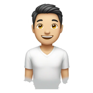 happy asian guy in white-shirt sticker