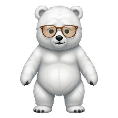 full body of polar bear wear glasses sticker