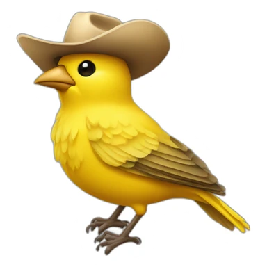 yellow canary wearing a cowboy hat sticker