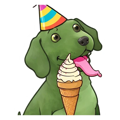 wiener dog licking ice cream  sticker