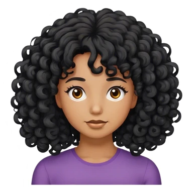 Curly black hair in a hair tie wig sticker