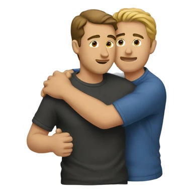 two guys hugging sticker