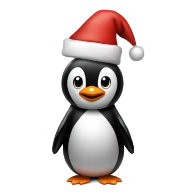 penguin with santa hat sticker