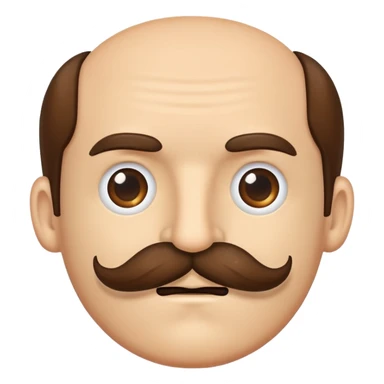 brown bushy moutache sticker