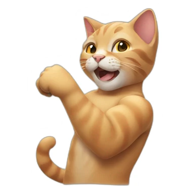 cat showing off bicept sticker