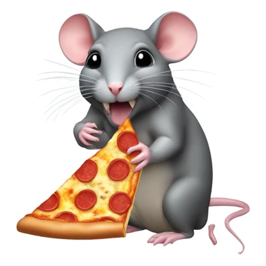 A rat eating a pizza sticker