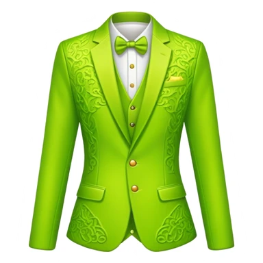 a lime green fancy jacket. Indiviudal clothing piece. sticker