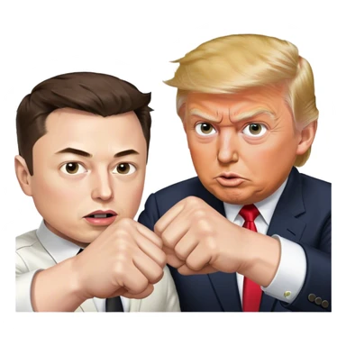 elon musk punching trump sticker