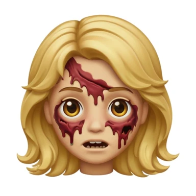 icon memoji, zombie skin ,  Wavy hair,  Golden blonde, eyes brown sticker