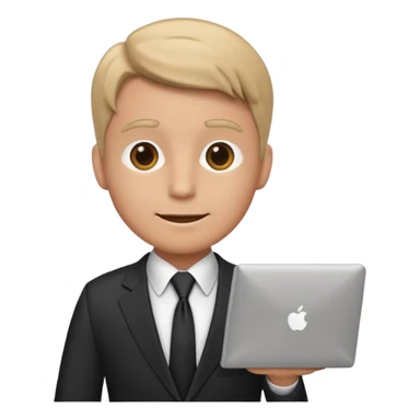 a Computer that is Dressed as a Sales guy sticker