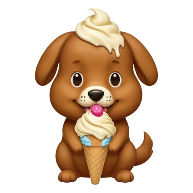 dog eating ice cream sticker