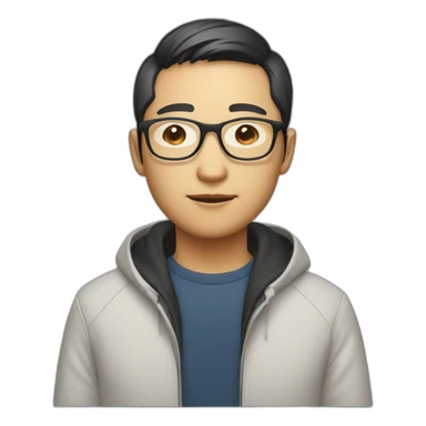 asian product designer with glasses sticker