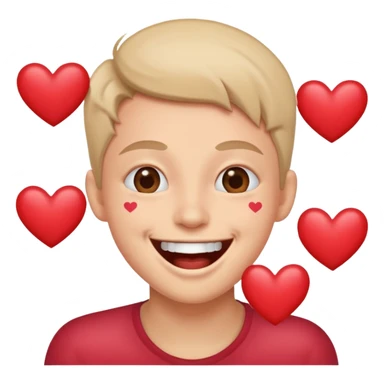 Person laughing with hearts for eyes sticker