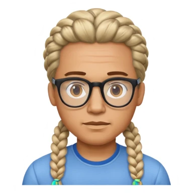 braided hair man with glasses sticker