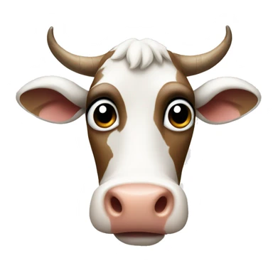 A cow face raising it's eyebrow  sticker