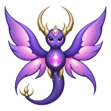 Pokemon legendary purple and pink lunala sticker