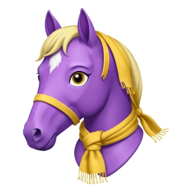 Purple horse wearing yellow scarf
 sticker
