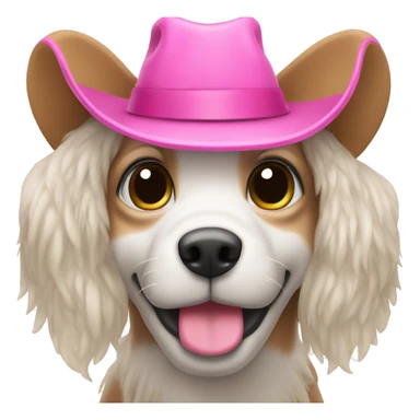 mini schaunzer wearing a pink cowboy hat sticker