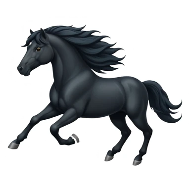 black stallion running pose sticker