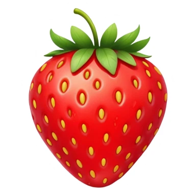 realistic strawberry, looks like a real strawberry but in emoji style sticker