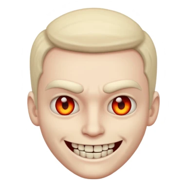 A emoji in which there is a deadly smile like toji from jujutsu kaisen and he is looking towards me scary way, male character  sticker