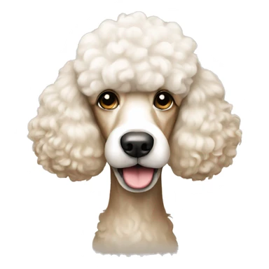 Beige and white poodle  sticker
