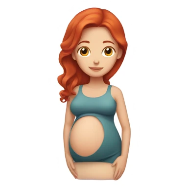 girl pregnant with red hair sticker