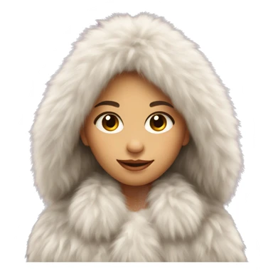 beautiful girl long hair in a fluffy fur coat sticker