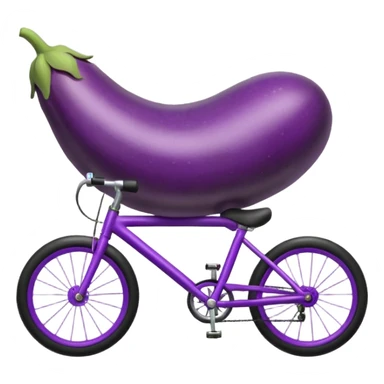 Eggplant riding a bike sticker