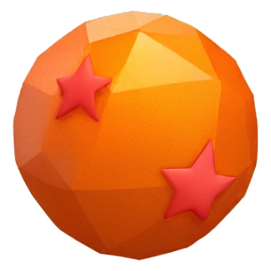 orange ball with red stars inside it arranged in polygonal shape sticker