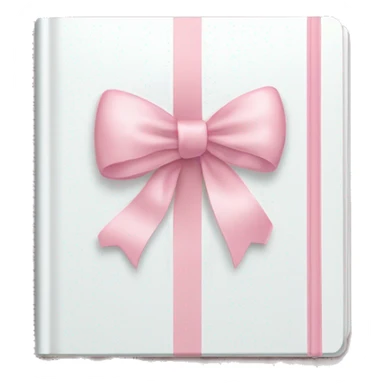 white notebook with a light pink bow sticker