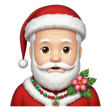 santa with flower hawaii necklace sticker