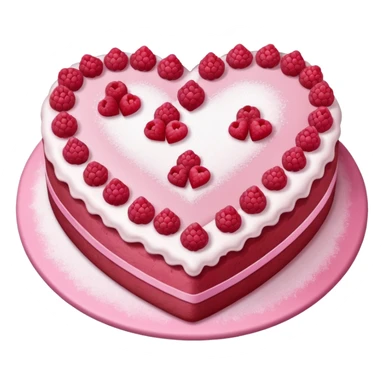 Heart rasberry cake sticker
