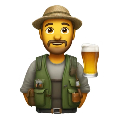 Fisherman With beer  sticker