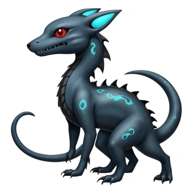 Evil Gothic Nebulae Shiny Futuristic Spooky Salandit-Umbreon-Fakémon-hybrid-creature (full body)  sticker