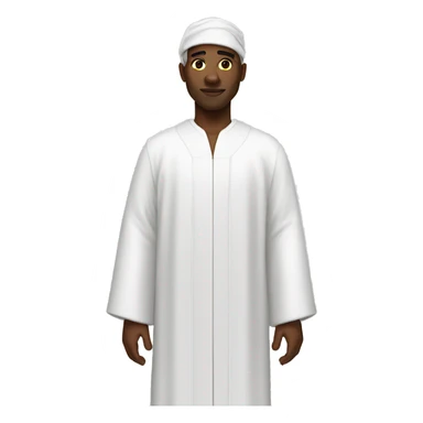 black man in white robe sticker