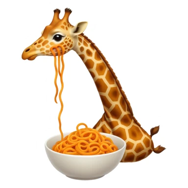 Giraffe eating noodle sticker