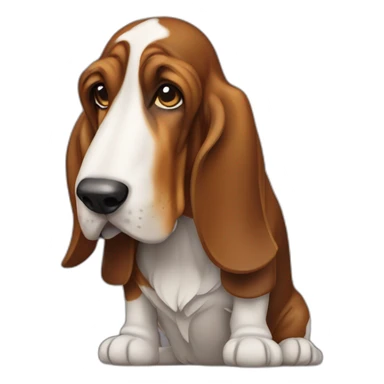 Dog basset hound full-height sticker