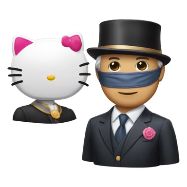 Hello Kitty avec un masque de ministre sticker