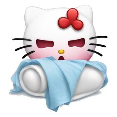 Hello kitty being sick  sticker