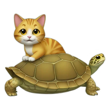 Un chat sur une tortue sticker