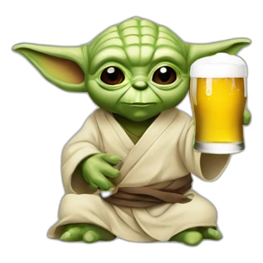 yoda qui boit une biere sticker
