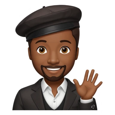 Teddy Riley with dark brown hair sticker